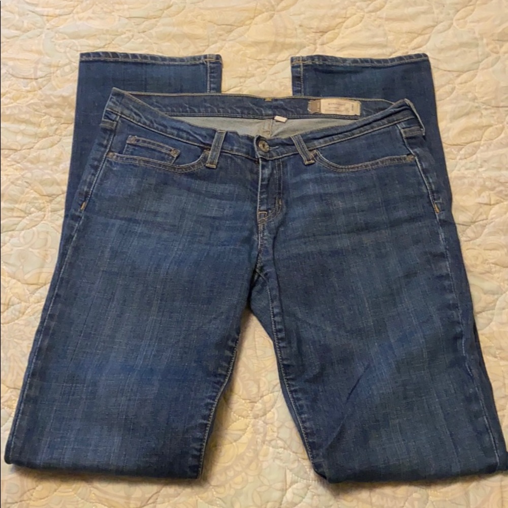 Straight dark wash jeans